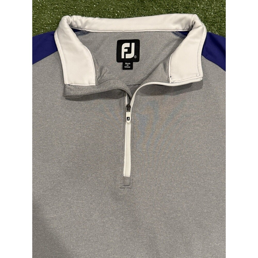 FJ Men’s 1/4 Zip FootJoy Golf Pullover Navy & Light Gray Outdoor Performance XL